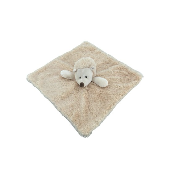 Kellytoy Hedgehog Porcupine Lovey Plush Security Blanket Beige Baby Rattle Toy - Picture 1 of 5